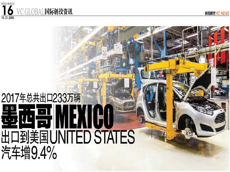 2017年总共出口233万辆 墨西哥 Mexico 口到美国 United States 汽车增9.4%